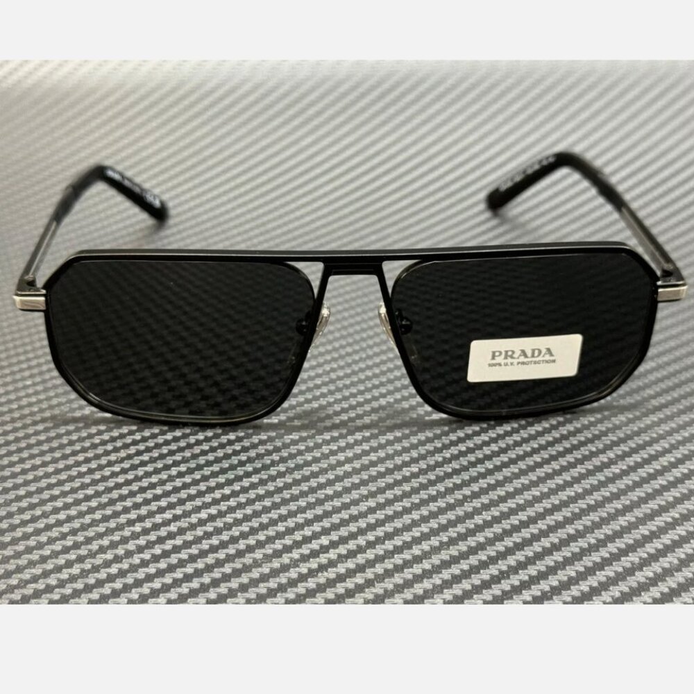 Prada Matte Black Mens 59mm Sunglasses - Picture 2 of 5